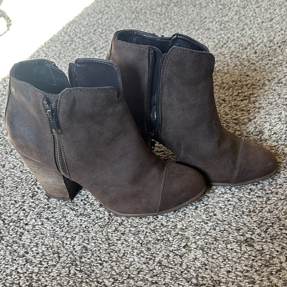 Faux leather Brown Ankle Booties